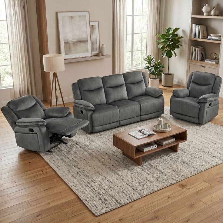 Luxury comfort manual recliners 3+1+1
